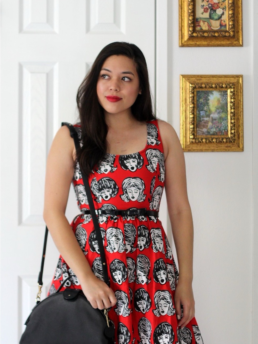 Retrolicious 1960s hairdos fit and flare dress size XL - Picture 3 of 12
